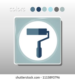 Simple icon. Blue colors. Flat design. Cold shades. Illustration can be used in the internet shop,
banners, websites, computer programs, advertisements. Paint icon.

