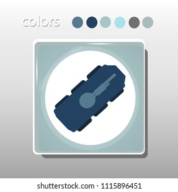 Simple icon. Blue colors. Flat design. Cold shades. Illustration can be used in the internet shop,
banners, websites, computer programs, advertisements. Armored car
 icon.