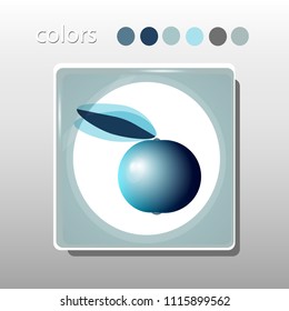 Simple icon. Blue colors. Flat design. Cold shades. Illustration can be used in the internet shop,
banners, websites, computer programs, advertisements. Blue apple icon.

