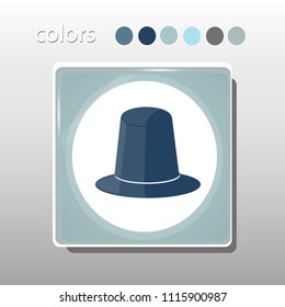 Simple icon. Blue colors. Flat design. Cold shades. Illustration can be used in the internet shop,
banners, websites, computer programs, advertisements. Hat icon.

