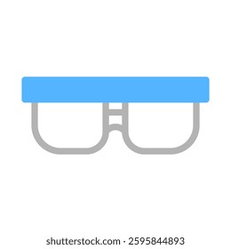 Simple Icon of Blue Glasses, Eyewear Concept