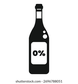 Simple icon of a bottle with bubbles inside, indicating a non alcoholic sparkling beverage suitable for all ages and preferences
