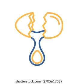 Um simples ícone de um ovo quebrado com a gema visível. Projetado em um estilo de contorno limpo, moderno e plano. Ideal para blogs gastronômicos, aplicativos de receitas e sites de culinária.
