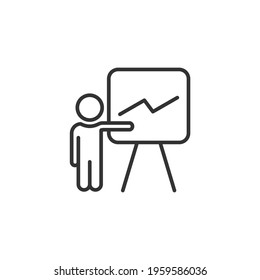 Simple icon for business, finance, someone achieving success, presentations, team work, and office work