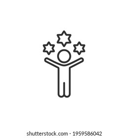 Simple icon for business, finance, someone achieving success, presentations, team work, and office work