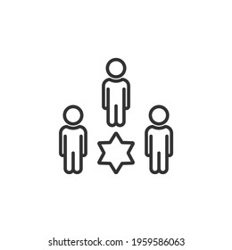 Simple icon for business, finance, someone achieving success, presentations, team work, and office work