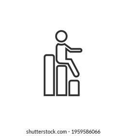 Simple icon for business, finance, someone achieving success, presentations, team work, and office work