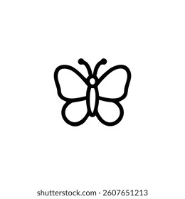 simple icon butterfly black white spring