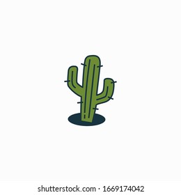 simple icon cactus vector design element