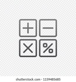 simple icon of calculator. On grid background