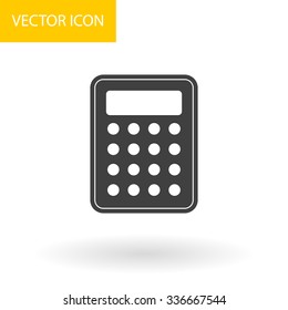 Simple icon calculator on white background. Flat design Vector illustration