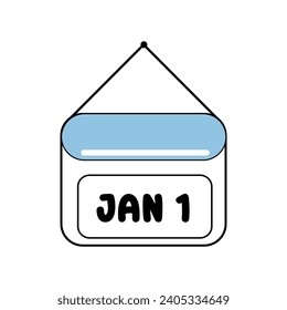 Simple Icon Calendar January 1 Vector For your design 