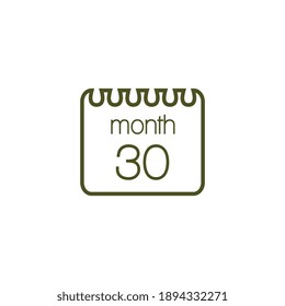 Simple icon of calendar page on white background flat vector illustration