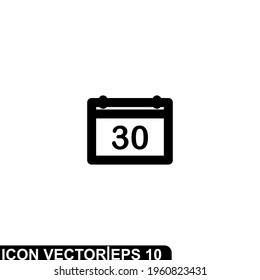 Simple Icon Calender Vector Illustration Design. Outline Style, Black Solid Color.