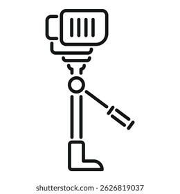 Icono simple de una cámara en un trípode, perfecto para representar Fotografía o videografía