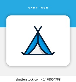 Simple icon of Camp Related Vector Line. EPS 10
