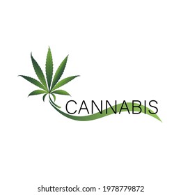 Simple icon of Cannabis Leaf Silhouette Sativa marijuana