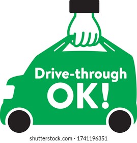 Un simple icono de auto para un drive-through
