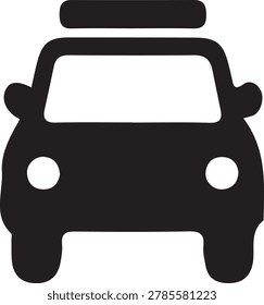 Simple icon of a car silhouette with transparent background for design use