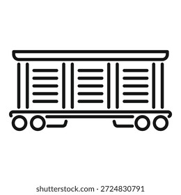 Simples ícone de um vagão de carga que entrega mercadorias por rede de transporte ferroviário