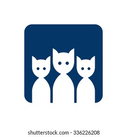 simple icon of cat. cute cat logo vector.