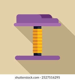 Simple icon of a cat scratching post with a long shadow effect