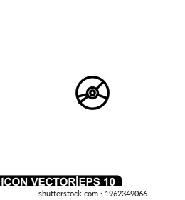 Simple Icon CD Vector Illustration Design. Outline Style, Black Solid Color.