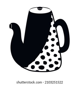 Simple icon Ceramic teapot with Scandinavian pattern