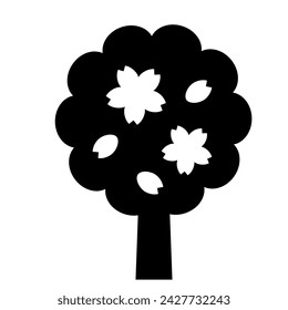 Icono simple de un cerezo con flores