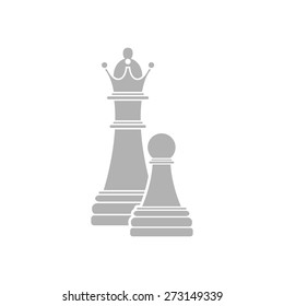 Simple icon chess pawn with the queen.