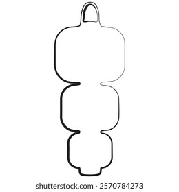 simple icon of chinese paper lantern with three sections for chinese new year drawn with original outline