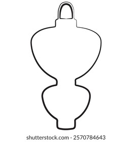 simple icon of Chinese paper lantern with two sections for Chinese New Year drawn with original outline
