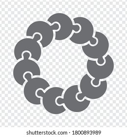 Simple icon circle puzzle in gray. Simple icon puzzle of the eleven elements on transparent background for your web site design, app, UI. EPS10. - Powered by Shutterstock - Get 15% off with code: PIKWIZARD15
