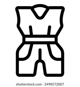 Simple icon of a climbing harness, an essential piece of safety equipment for mountaineering and rock climbing