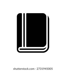Icono simple de un libro cerrado con líneas gruesas símbolo educativo