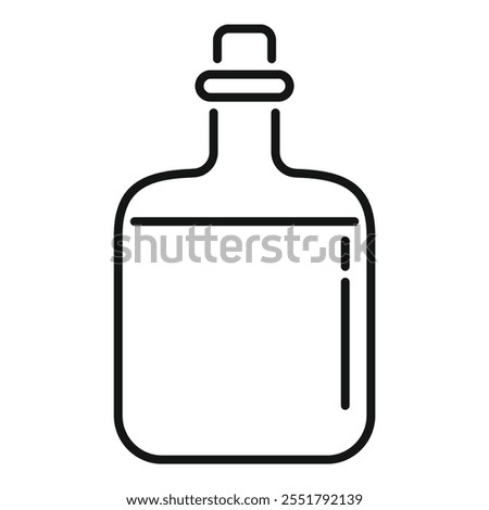 Simple icon of a closed bottle with a cork, perfect for representing concepts related to beverages, chemistry, or containers
