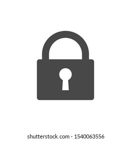 A simple icon of a closed padlock. Security icon. In vector.