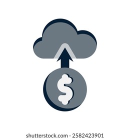 Simple icon cloud money, a simple illustration