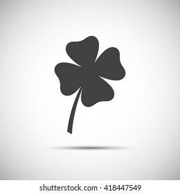 Simple icon clover leaf, four leaf clover vector illustration