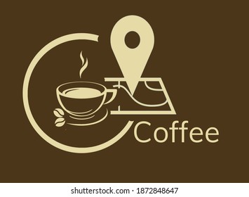 Einfache Ikone Kaffee mit Lage