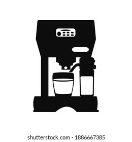 Icono simple de cafetera cafetera cafetera con capuchino Ilustración vectorial