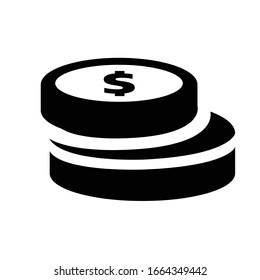 Simple icon coin symbol vector black style