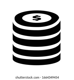 Símbolo de moneda simple vector estilo negro