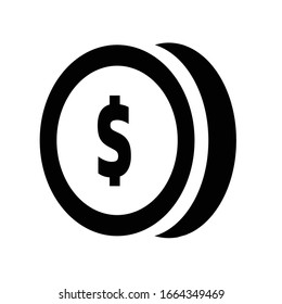 Símbolo de moneda simple vector estilo negro