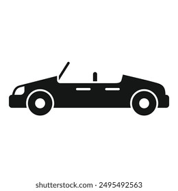 Simple icon of a convertible car with its roof down