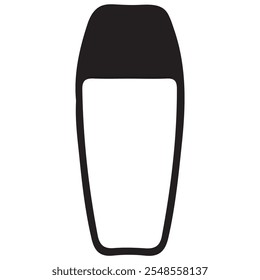 simple icon of cosmetic product in a long semi-circular tube, for different packaging or cosmetic designs