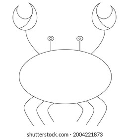 simple icon of crab on the beach