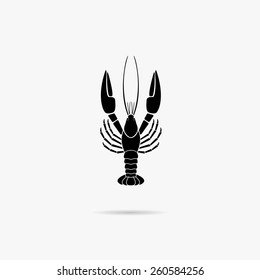 Simple icon crayfish.