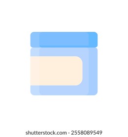 Simple icon of cream in blue shades on a white isolated background. Minimalistic icons of cosmetic products