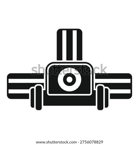 Simple icon of a credit card being scanned by a credit card reader